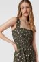 Apricot Knielange jurk van viscose met bloemenmotief - Thumbnail 2
