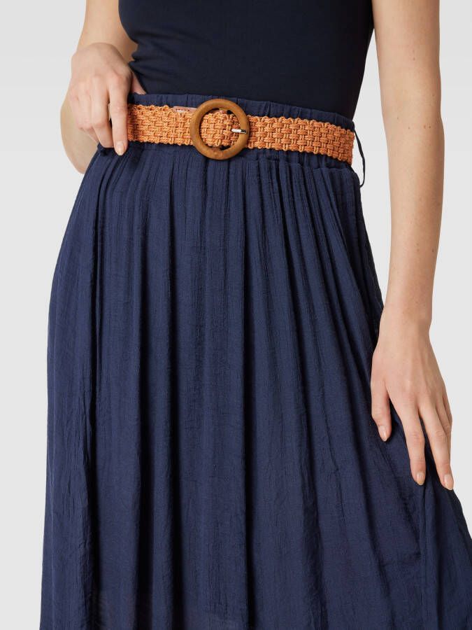 Apricot Midirok met riem in gevlochten look