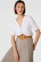 Apricot Midirok met stoffen ceintuur - Thumbnail 4