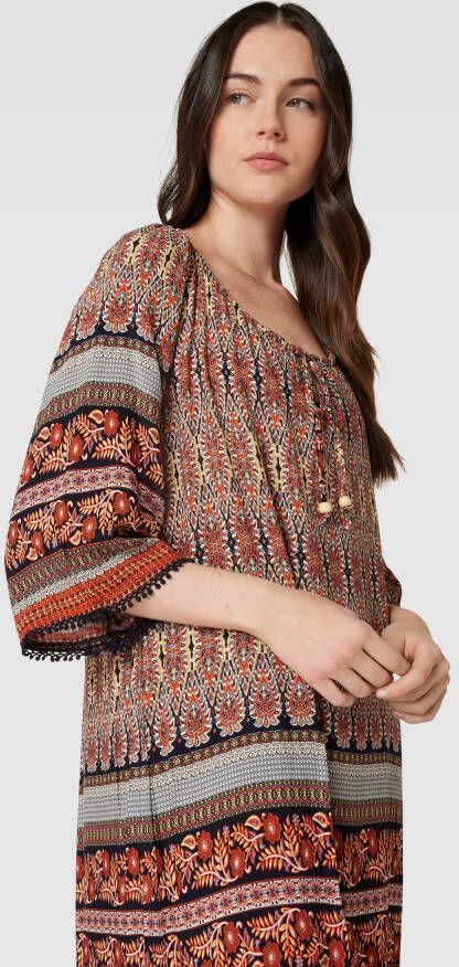 Apricot Tuniekjurk van viscose met all-over motief - Foto 2