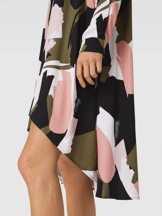 Apricot Overhemdjurk van viscose met all-over motief