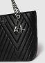 Armani Exchange Zwarte Handtas met Zilverkleurige Metalen Details Black Dames - Thumbnail 7