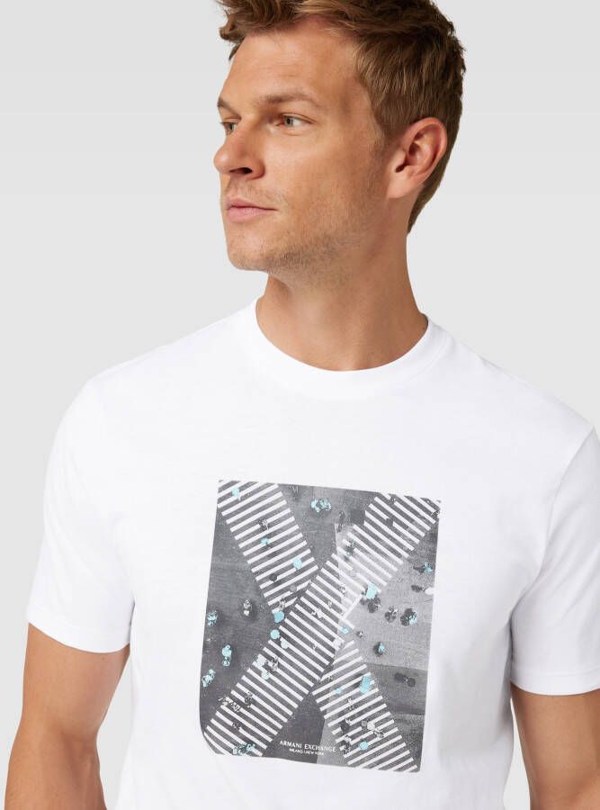 Armani Exchange Logo Print Katoenen T-shirt White Heren - Foto 2
