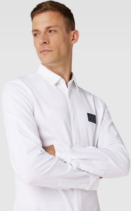 Armani Exchange Regular fit vrijetijdsoverhemd met labelpatch model 'Pique'