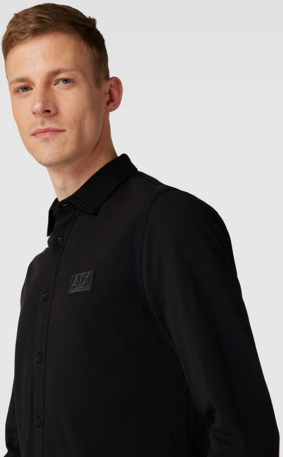 Armani Exchange Regular fit vrijetijdsoverhemd met labelpatch model 'Pique'
