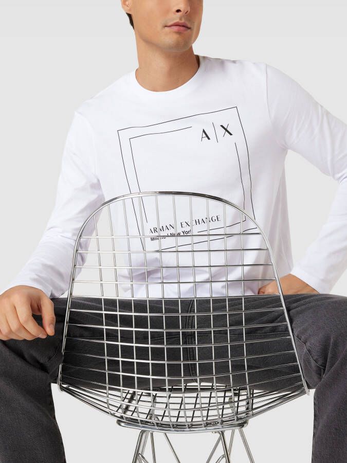 Armani Exchange Shirt met lange mouwen en labelprint