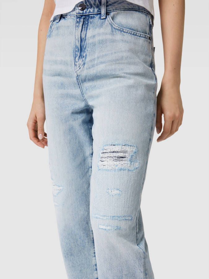 Armani Exchange Straight fit jeans in destroyed-look
