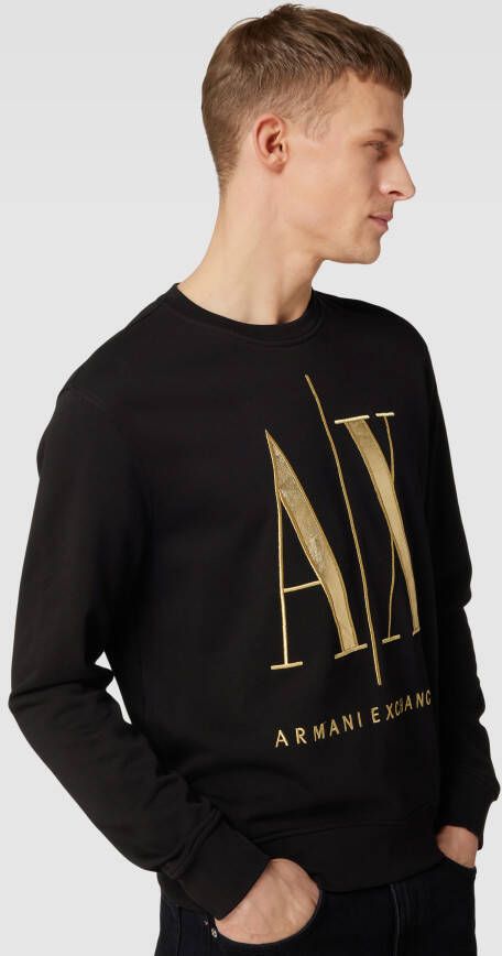 Armani Exchange Sweatshirt met labelstitching