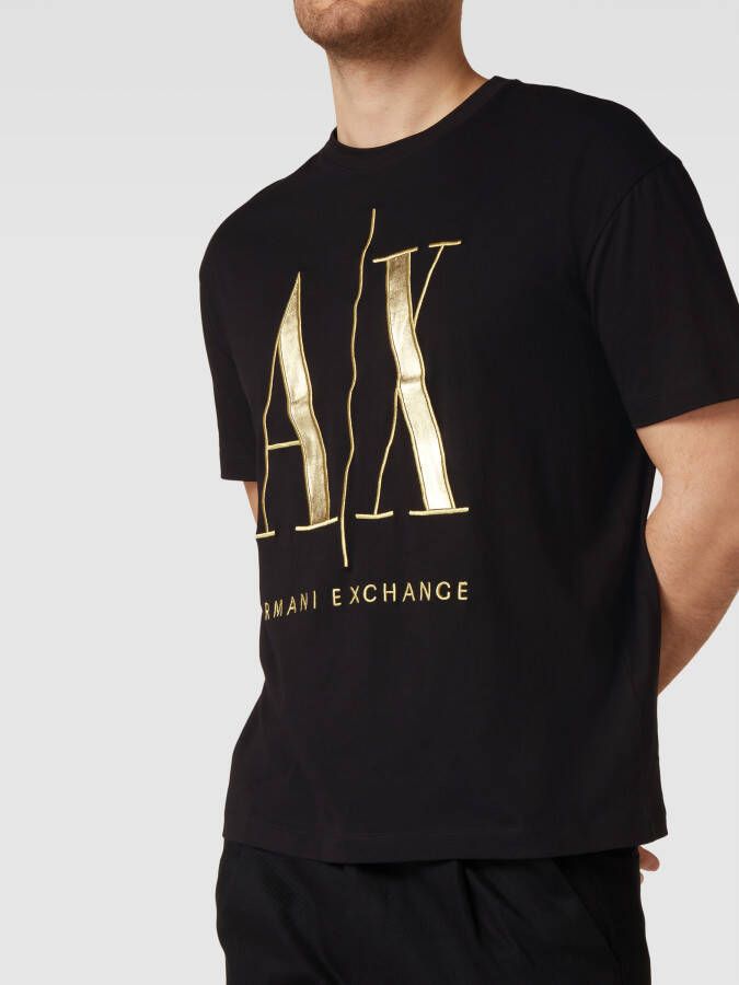 Armani Exchange T-shirt met labelstitching