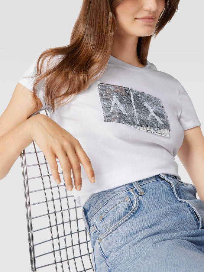 Armani Exchange T-shirt met pailletten