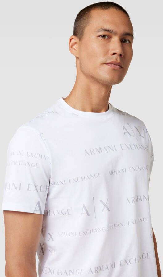 Armani Exchange T-shirt met all-over labelprint - Foto 2