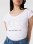 Armani Exchange Logo Versierd Katoenen T-Shirt White Dames - Thumbnail 3