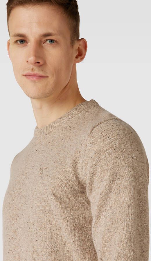 Barbour Gebreide pullover van Escorial-wolmix met labelstitching