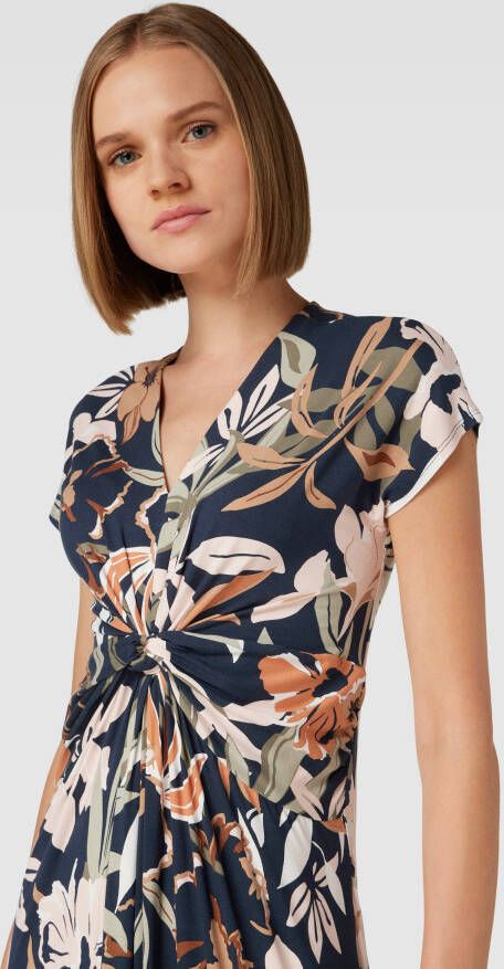Betty Barclay Midi-jurk van viscosemix met knoopdetail