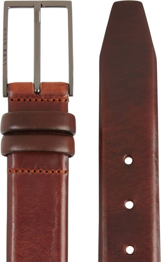 Boss Leren riem CARMELLO van gelooid leer met hugo logo-em ing op metalen sluiting