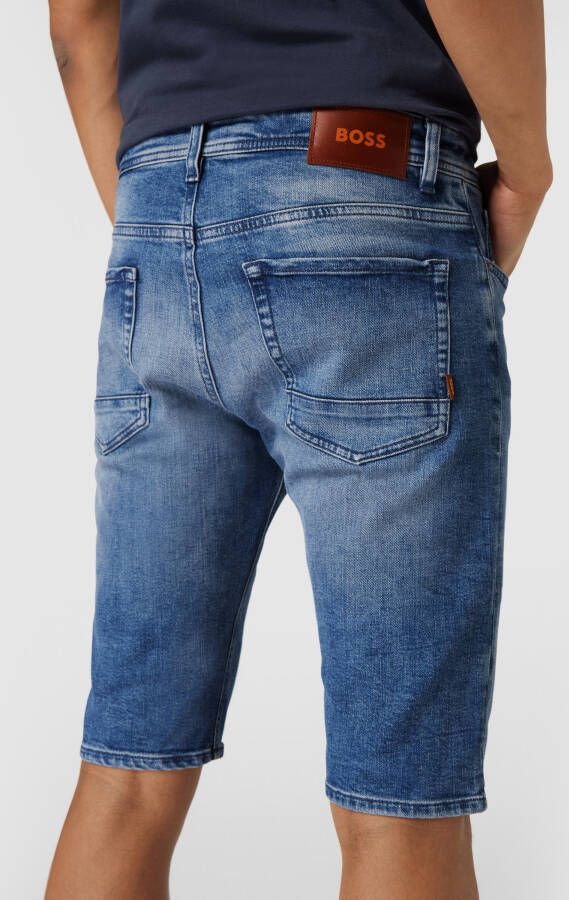 BOSS Casualwear Korte tapered fit jeans model 'Taber Shorts'