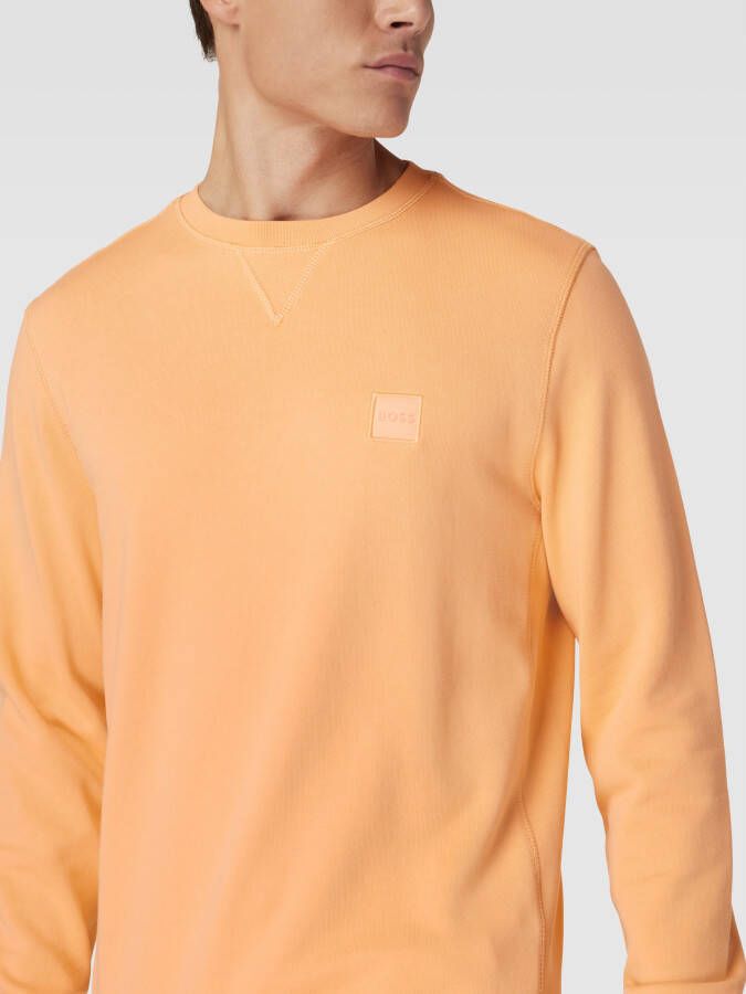 Boss Orange Sweatshirt met labelstitching model 'WESTART'