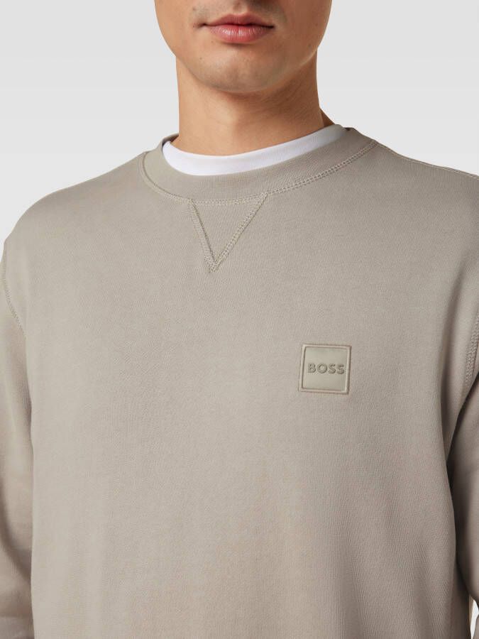 BOSS Casualwear Sweatshirt met labelpatch model 'WESTART'