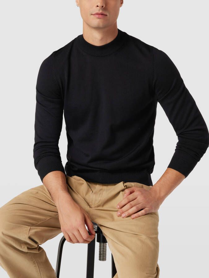Boss Gebreide pullover met labeldetail model 'Bjarno'