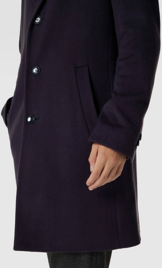 Boss Lange wollen jas met knoopsluiting model 'Hyde-C'