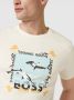BOSS regular fit T-shirt TeeShark met printopdruk light beige - Thumbnail 6