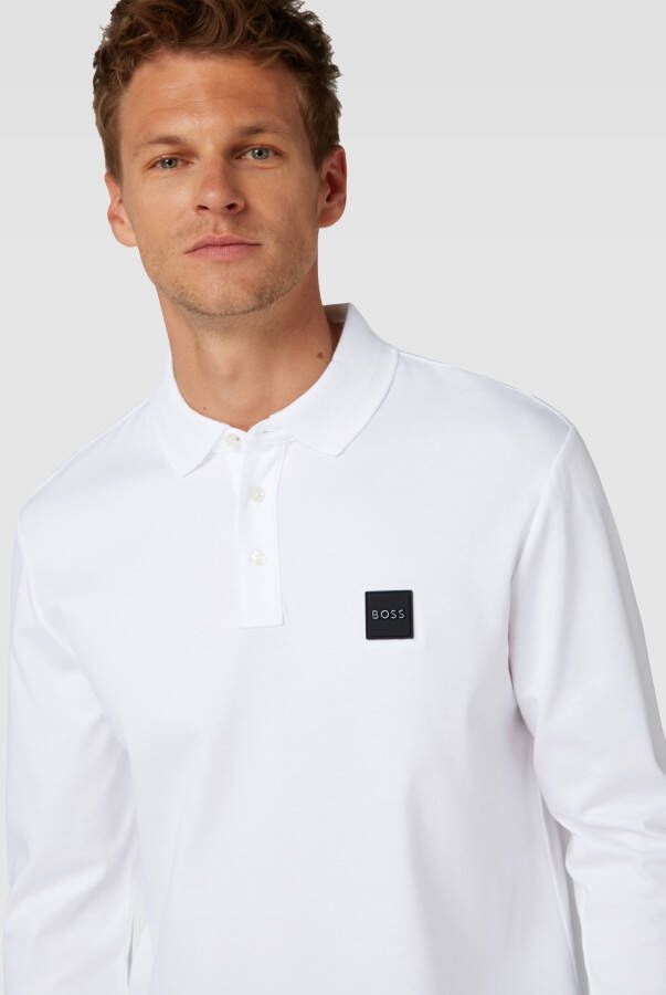 Boss Poloshirt in design met lange mouwen model 'Pado'