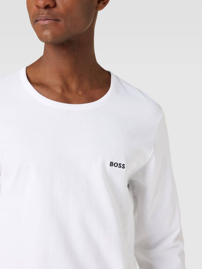Boss Shirt met lange mouwen en labelstitching in een set van 3 stuks
