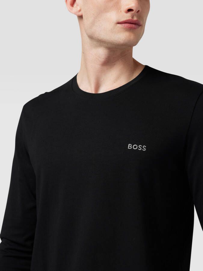 Boss Shirt met lange mouwen en labelstitching model 'Mix&Match'