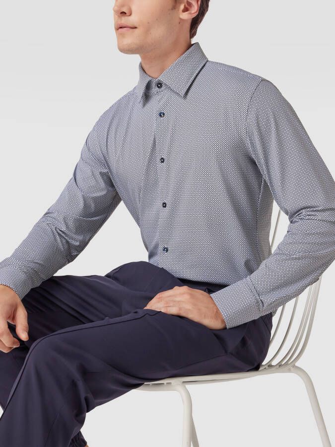 Boss Slim fit zakelijk overhemd met structuurmotief