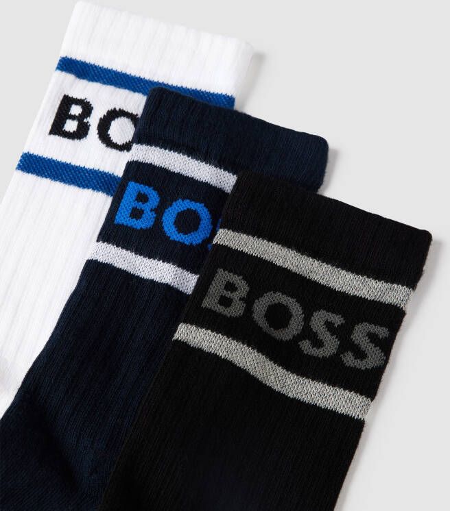 Boss Sokken met labeldetail in een set van 3 paar model 'Rib Stripe' - Foto 2