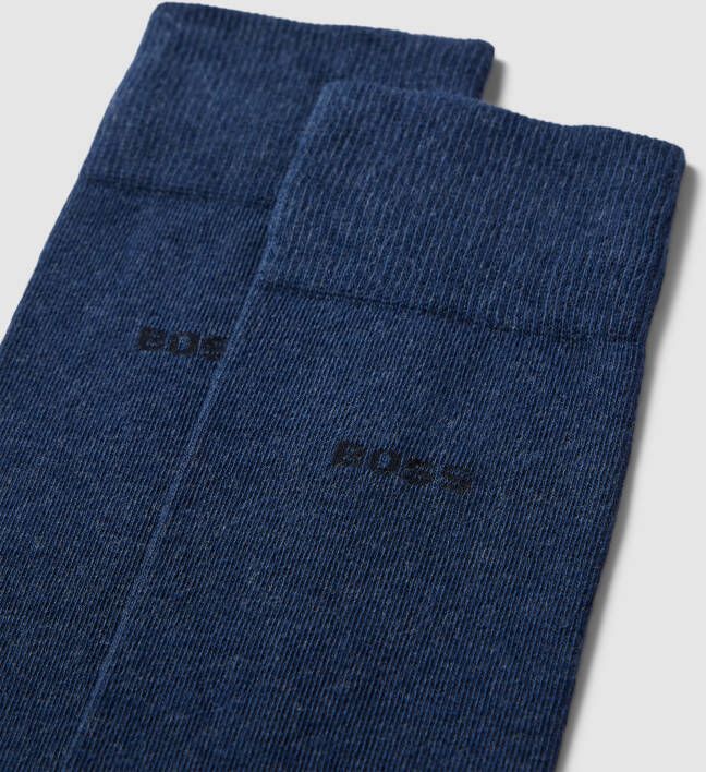 BOSS Business-sokken 2P RS Uni met gebreid logo-tekst (2 paar Set van 2) - Foto 2