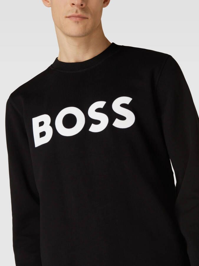 Boss Sweatshirt met labelprint model 'Stadler'