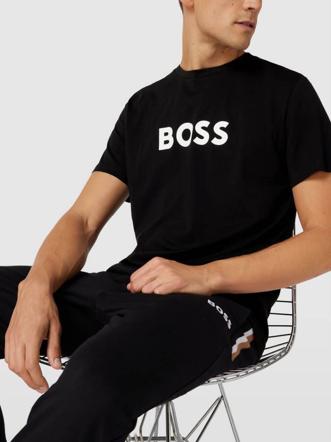 Boss T-shirt met labelprint model