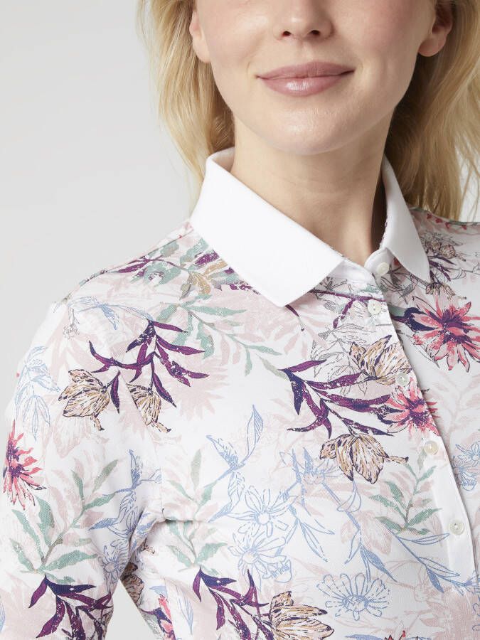 BRAX Poloshirt met bloemenmotief model 'Cleo'