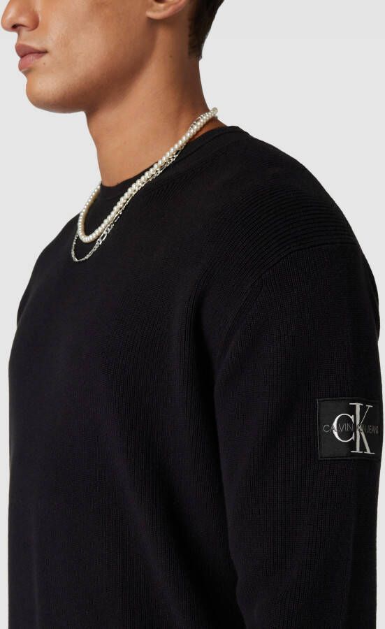 Calvin Klein Jeans Gebreide pullover met labeldetail