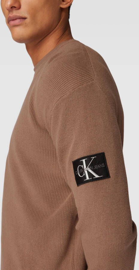 Calvin Klein Jeans Gebreide pullover met labeldetail