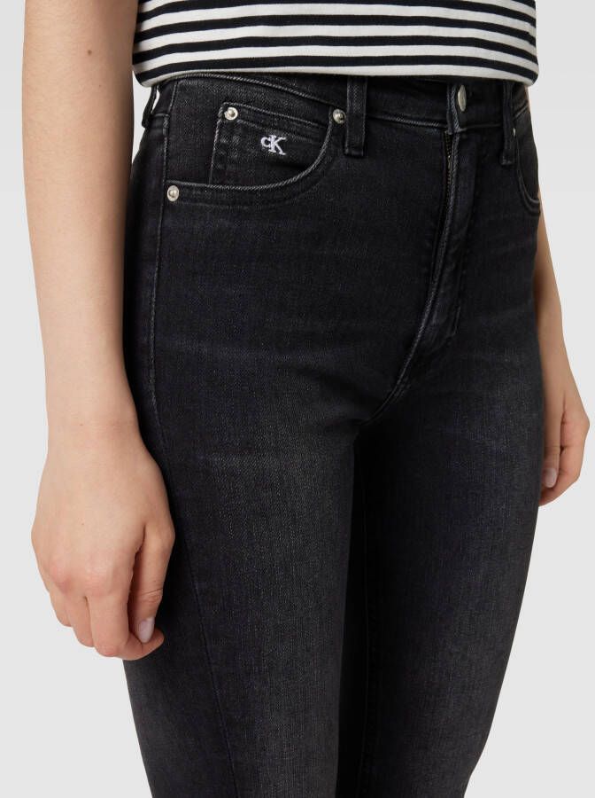 Calvin Klein Jeans High rise jeans met labelstitching