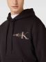 Calvin Klein Zwarte katoenen trui met capuchon en logoprint Zwart Heren - Thumbnail 2