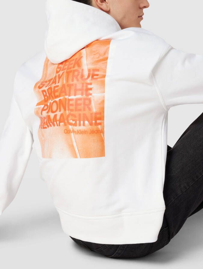 Calvin Klein Jeans Hoodie met labelprint model 'SLOGAN'