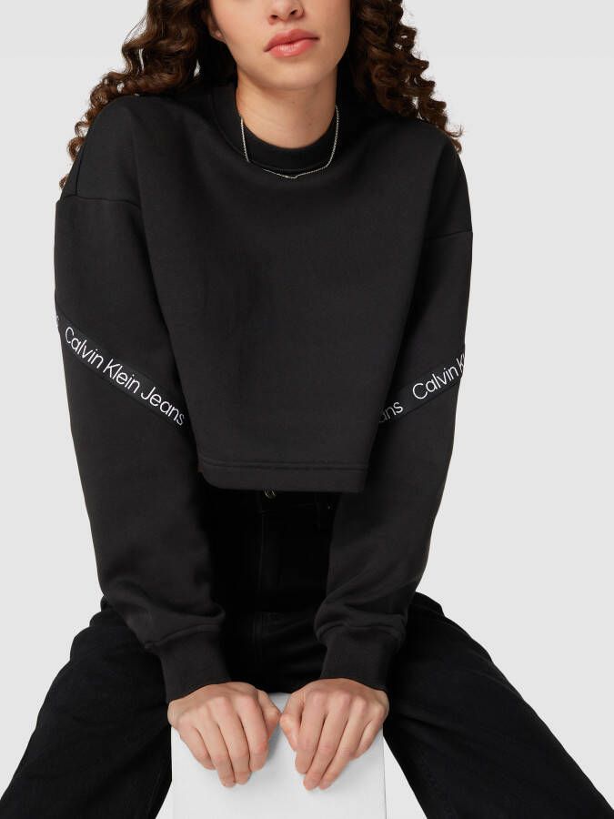 Calvin Klein Jeans Kort sweatshirt met logostrepen