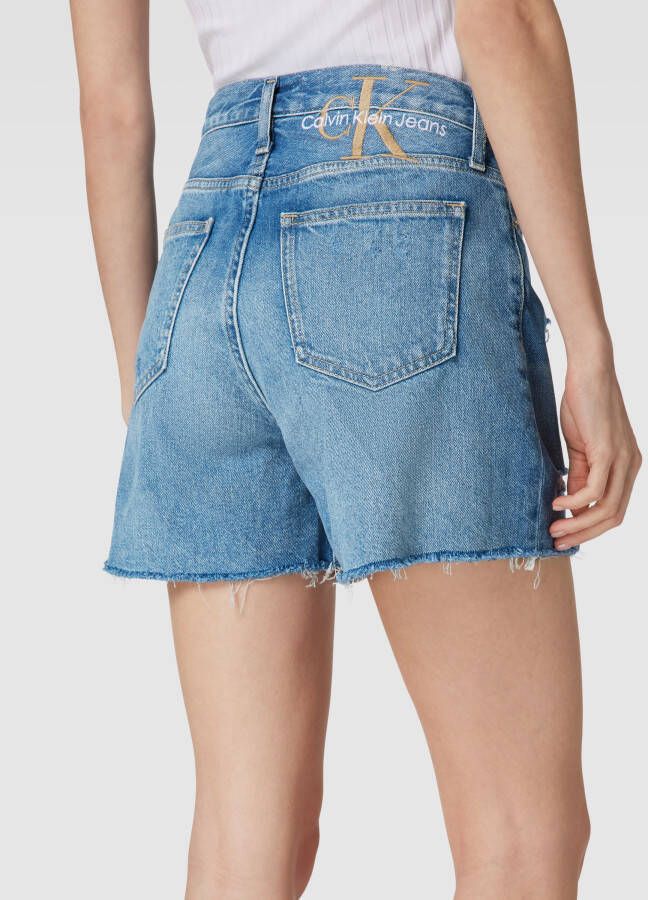 Calvin Klein Jeans Korte mom fit jeans met labelstitching