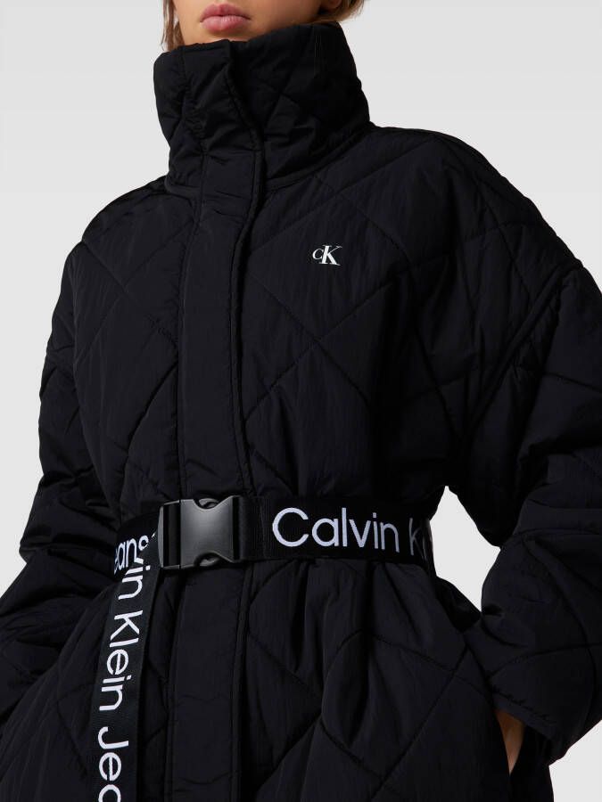Calvin Klein Jeans Lange jas met tailleband model 'BELTED'