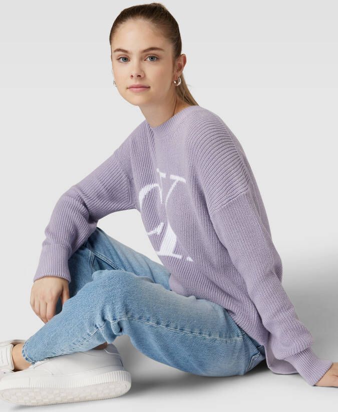 Calvin Klein Jeans Loose fit gebreide pullover met labeldetail model 'INTARSIA'