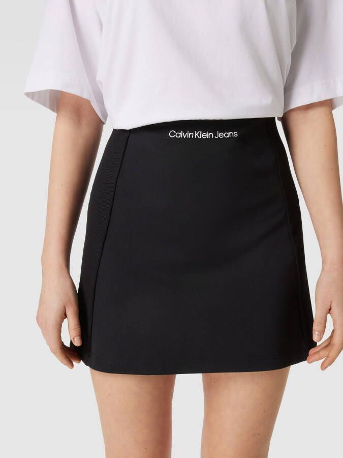 Calvin Klein Jeans Minirok met labelstitching model 'IB MIX MILANO A-LINE'