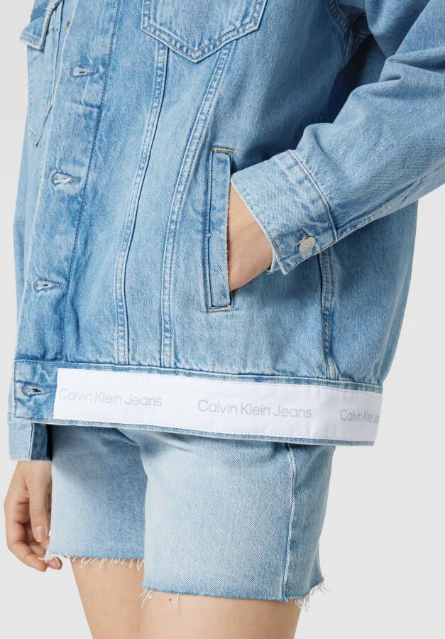 Calvin Klein Jeans Oversized jeansjack met labeldetails