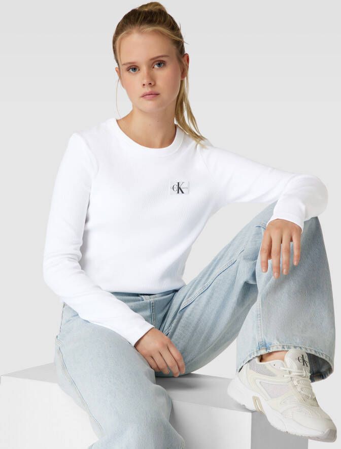 Calvin Klein Jeans Shirt met lange mouwen en labelpatch