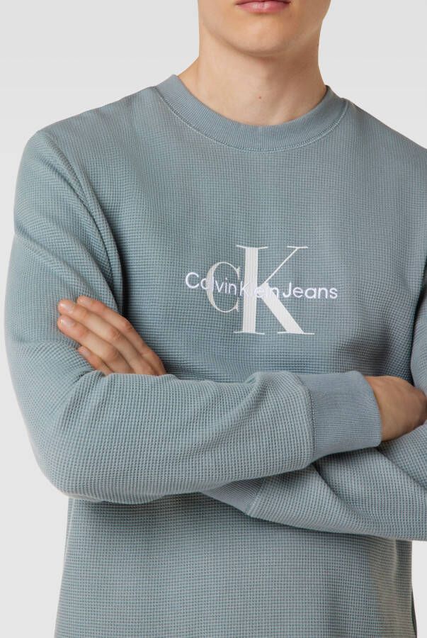 Calvin Klein Jeans Shirt met lange mouwen wafelstructuur en labelstitching - Foto 2