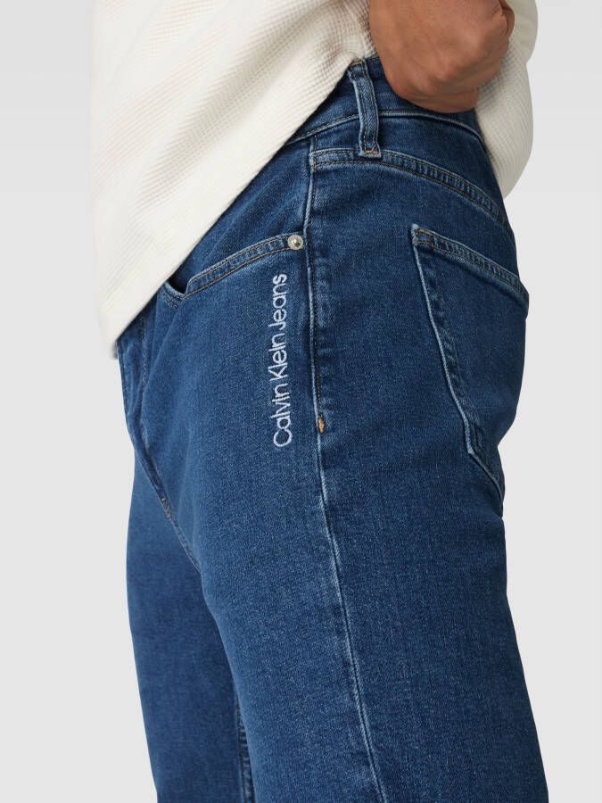 Calvin Klein Jeans Slim fit jeans met labelstitching