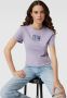 Calvin Klein Jeans Paarse T-shirt voor dames korte mouwen herfst winter Purple Dames - Thumbnail 11