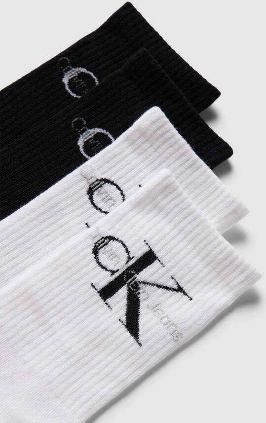Calvin Klein Jeans Sokken met labelprint in een set van 4 paar